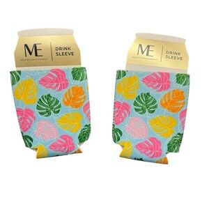 5/$25 NWT Set of 2 Expressions Colorful Leaf Drink Sleeve Koozies